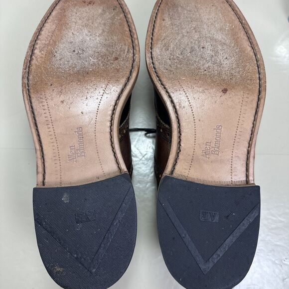 Allen Edmonds FINCH Men's Sz 9 Brown and Black Leather Lace Up Saddle Shoes - Picture 4 of 9